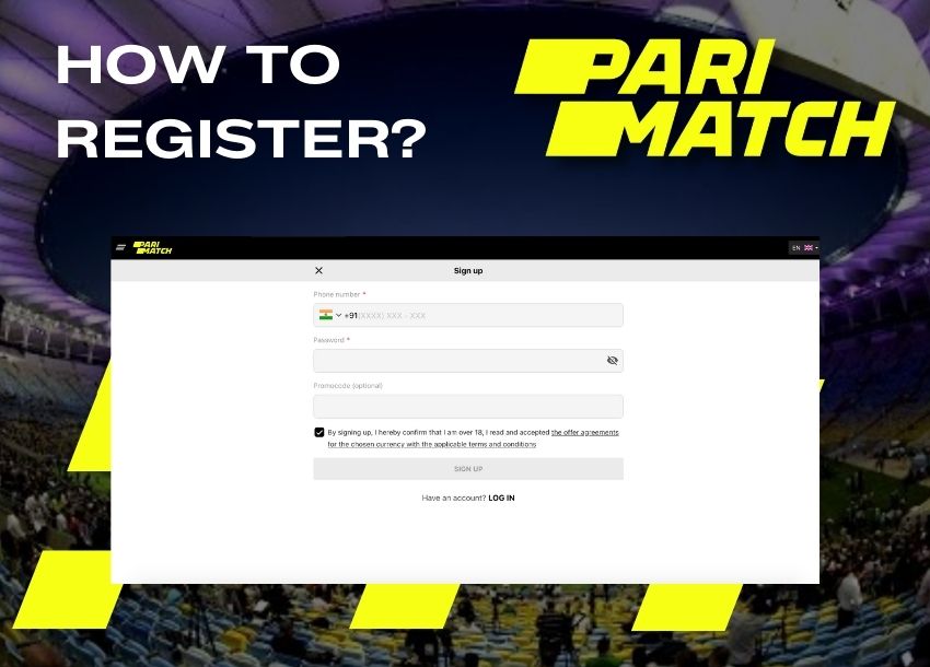 Instruction of registration process at Parimatch India betting and casino site